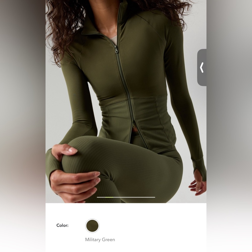 Offline Aerie - Military Green Zip-Up Activewear